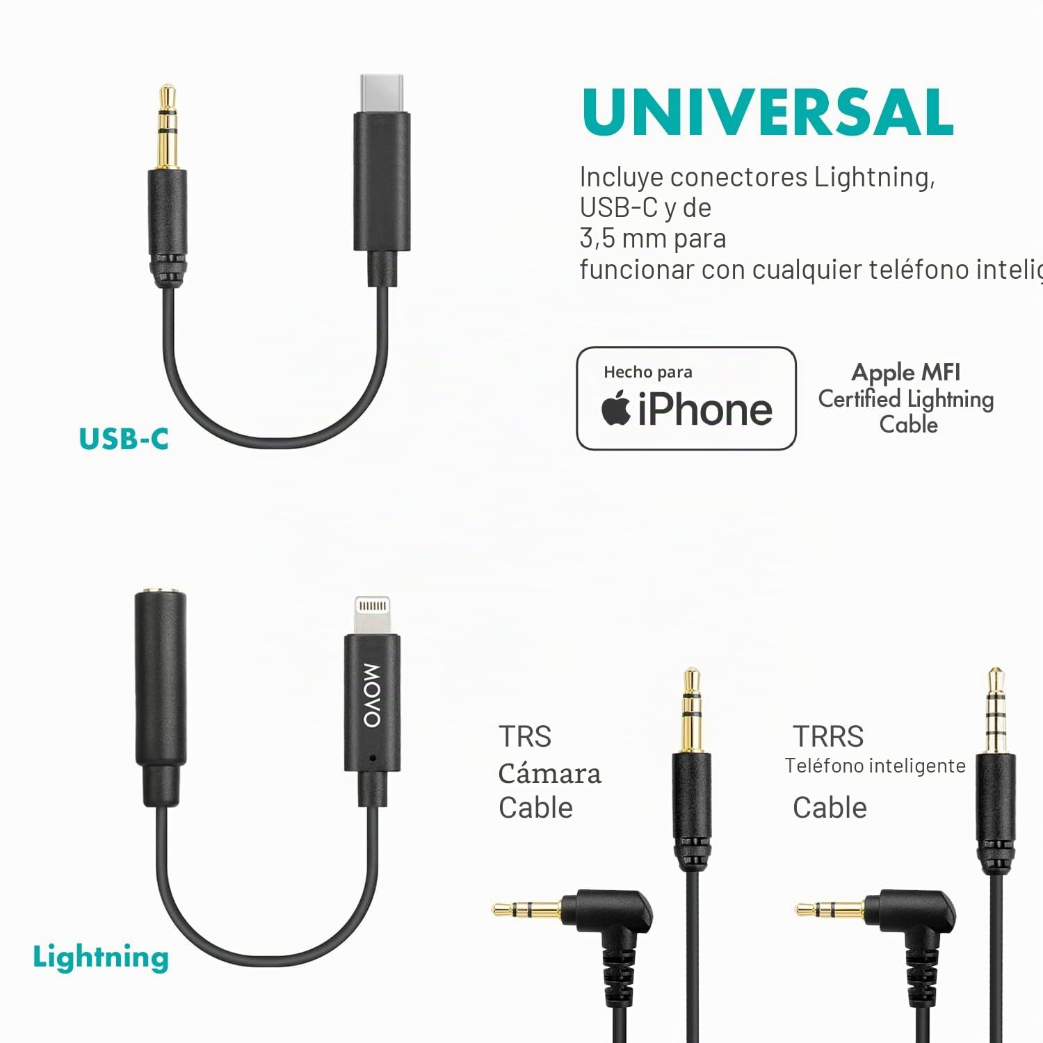 Movo iVlogger-Pro Kit de Vlogging para iPhone/Android - Kit de Inicio de Youtube para Creadores de Contenido - Accesorios: Trípode para Teléfono, Soporte para Teléfono, Luz RGB y Micrófono VXR10