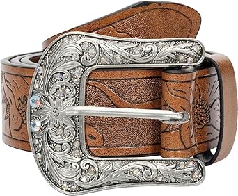 Cintura Western In Pelle Lavorata A Mano: Design Rodeo Con Perline, Fibbia Rimovibile - Italia - Foto 7