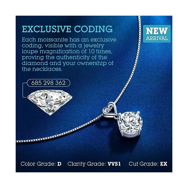 Heart Pendant Necklace Gifts for Wife, 1-6 Carat Moissanite Women's Pendant Necklace, Wedding Anniversary Eternity Jewelry Present for Wife, Birthday Gifts for Her - Image 4