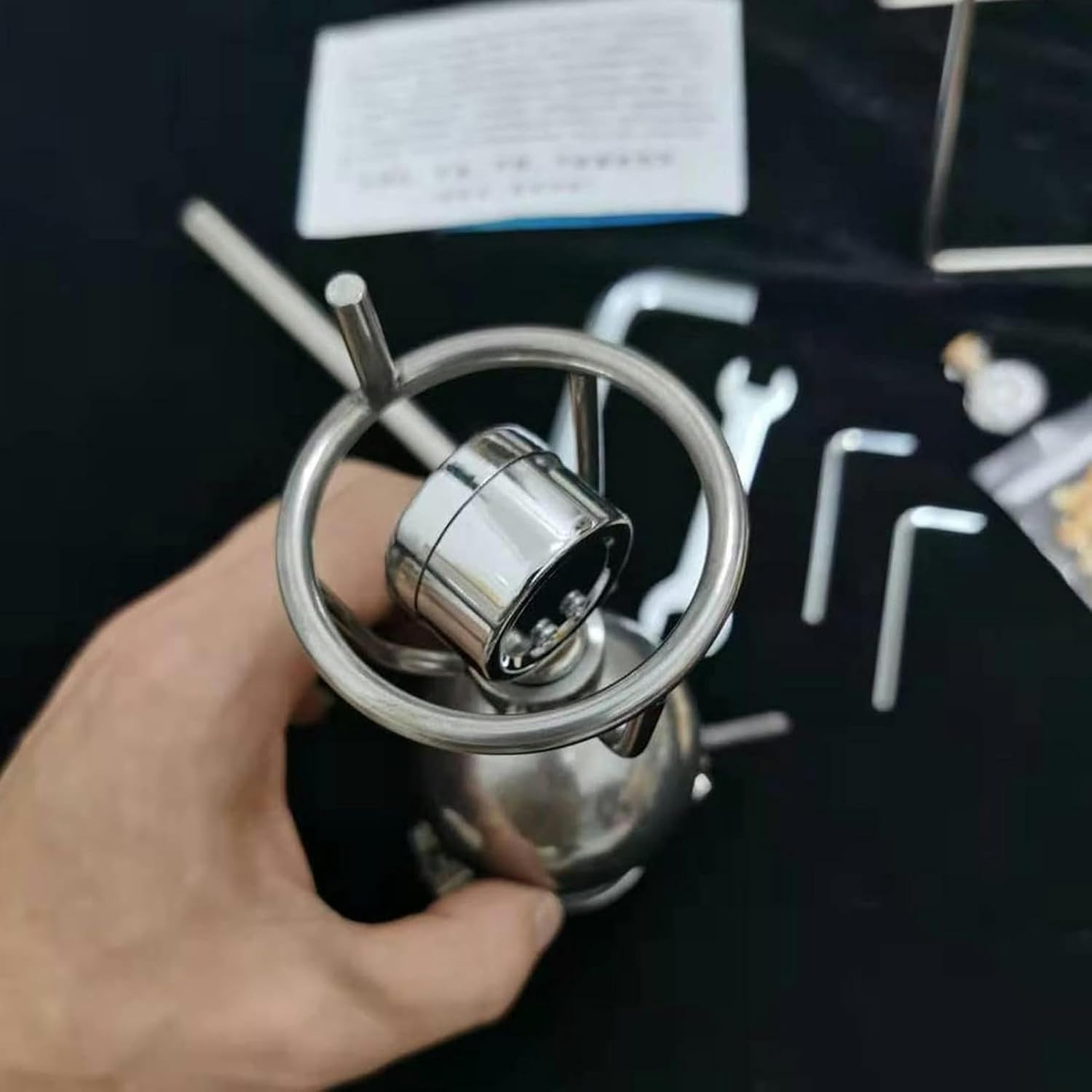 FLTRGO 100ml Hand Popcorn Maker,Mini Chinese Traditional Retro Popcorn Maker Decoration Mini Vintage Popcorn Machine