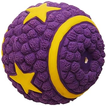 Foodie Puppies Non-Toxic Soft Latex Interactive Training Fetch and Play Squeaky Bouncing & Floating Chew Toy Star Ball for Puppies & Dogs (Starball, Large)