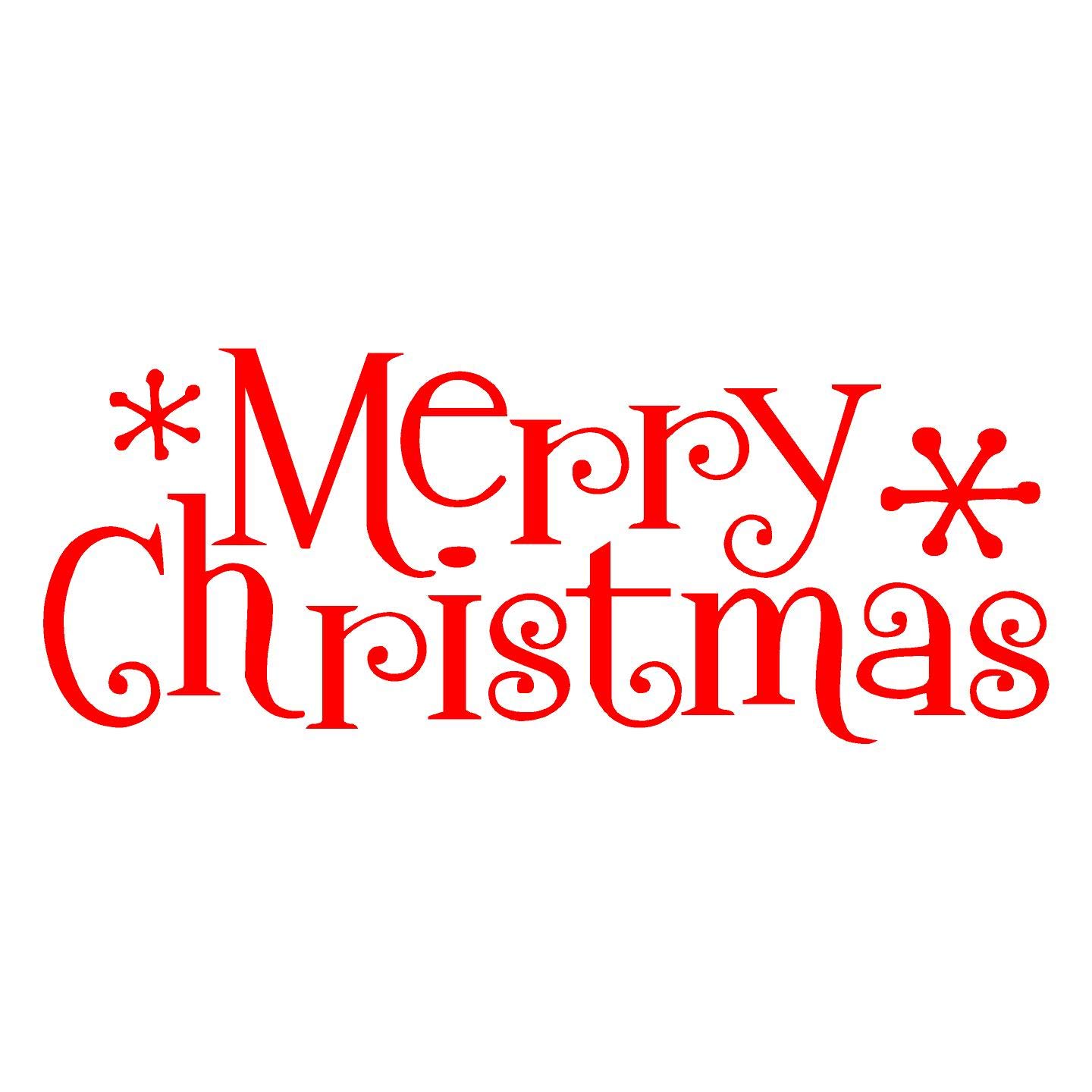 Wall Sayings Vinyl Lettering Small Merry Christmas Set of 4 Decal Home Decor Art Quote Sticker (Red)