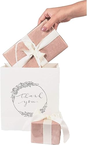 Miniatura 8 de UNIQOOO 40 hojas de papel de regalo de papel metálico grande de 20 x 26 pulgadas, color oro rosa, ideal para bolsa de regalo, accesorio reciclable,