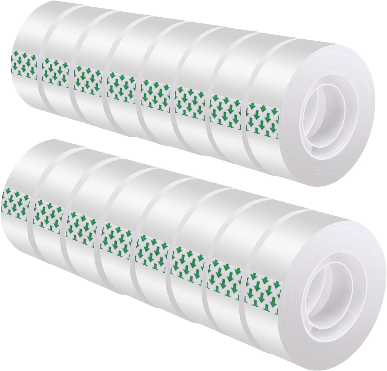 DHOOZ Clear Tape 16 Rolls - Transparent Gift Wrapping Tape Refills, Premium Adhesive for Gifts, Office Tapes Bulk, Desk & Home Supplies - Gift Wrap Tape Rolls