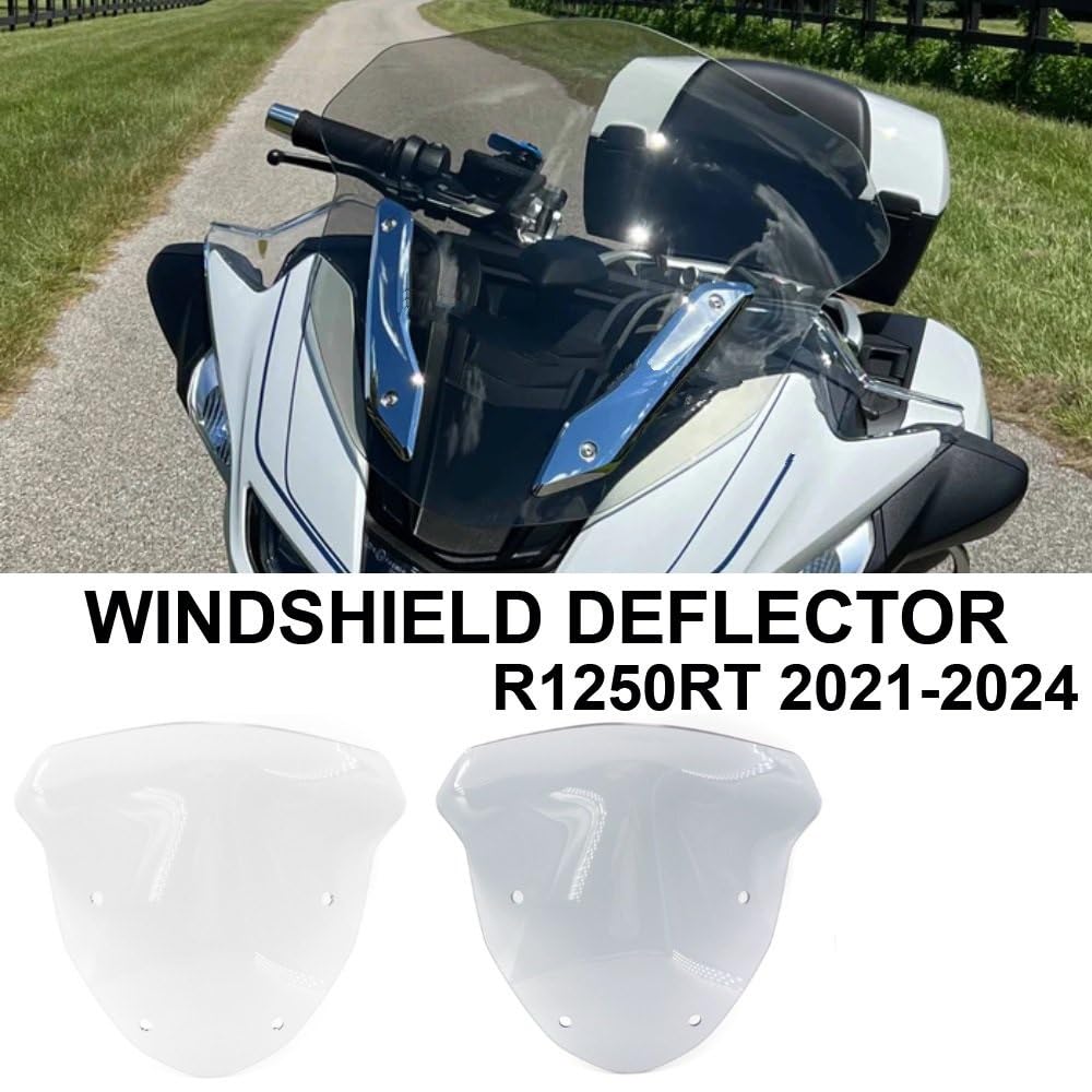 powietrzadeflektor Pasuje do akcesoriów BMW R 1250 RT Zwiększone deflektory wiatru 2021-2024 R1250RT Motocykl Przedni podwyższony deflektor Przednia szyba motocyklowa(Smoky gray)