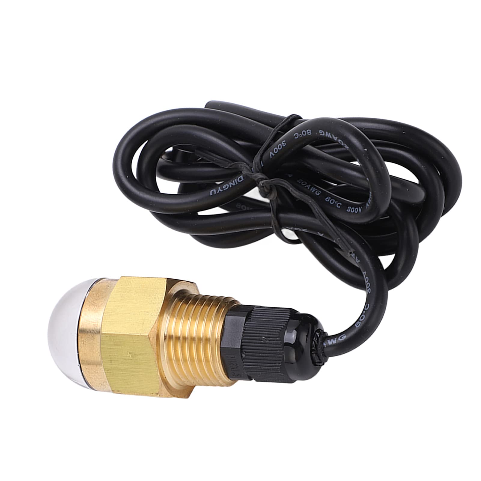 12V 12W Boat LED Underwater Light, Marine Drain Plug Light, 840LM Bright Brass NPT 1/2 Threaded Waterproof LED Light for Yacht Hull Illumination with Mounting Clips and
