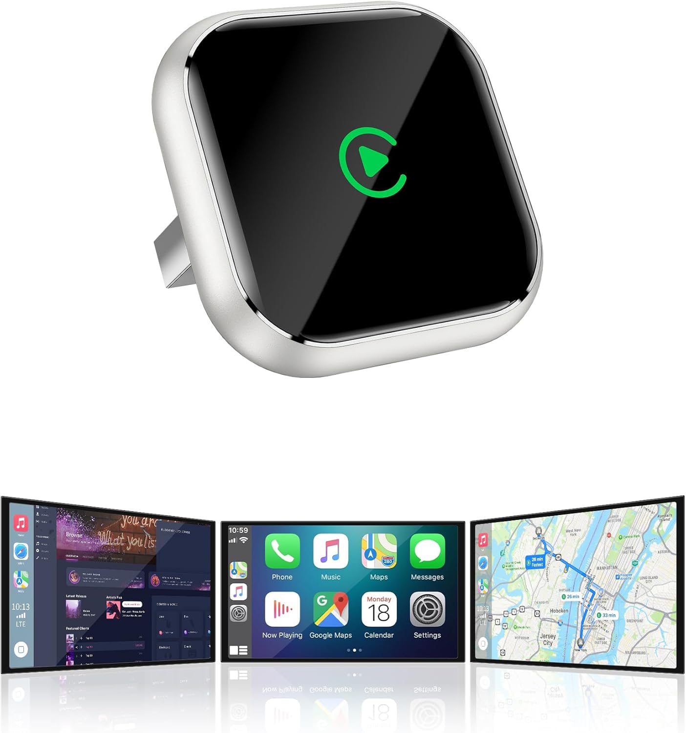 QINOJA CarPlay Wireless for Apple iPhone - Car Stereo Multimedia Dongle For Wired CarPlay, USB-A & USB-C, Auto Connect, Low Latency 5GHz WiFi, OTA Upgrade — view 10