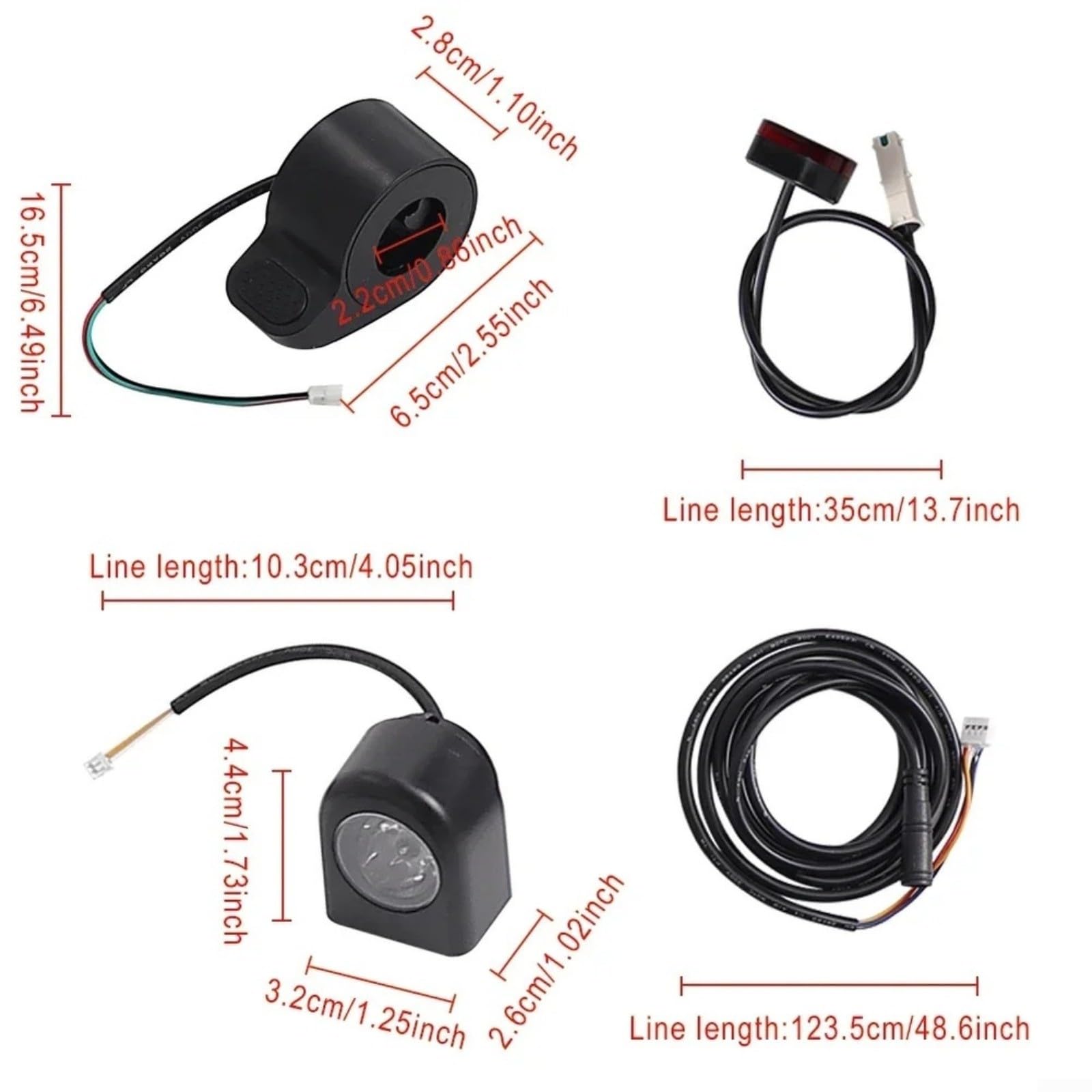 Kit de commande de scooter 7 pièces pour Xiaomi M365/Pro Trottinette électrique avec tableau de bord, accélérateur, câblage de phare et feu arrière, noir, pour commutation en ville (M 365 Pro Kit)