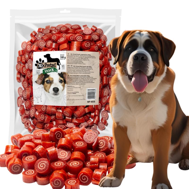 HUNDEKAUSNACK – Lamm-Sushi Mr. Pretzel 500g – Gesunder Premium-Snack für Hunde – Getreidefrei, Hochwertiges Fleisch, Leckerli