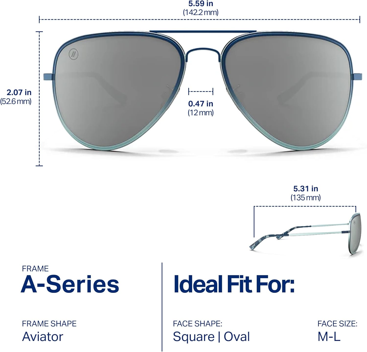 Blenders Eyewear A Series – Aviator Style Polarized Sunglasses – 100% UV Protection – For Men & Women
