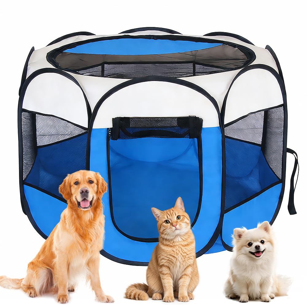 Welpenlaufstall Hundekäfig für Wohnung, 74x74x43cm Tierlaufs