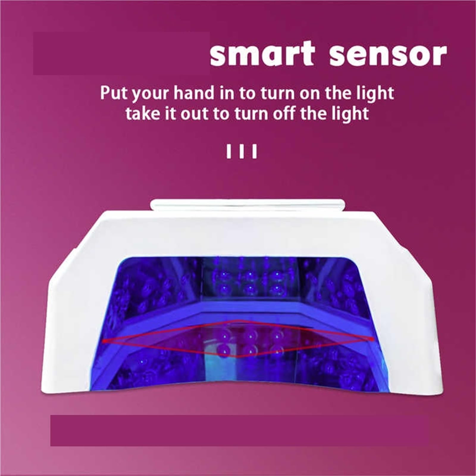 Lampa LED do paznokci, 72W Akumulatorowa lampa UV do paznokci z 45 diodami LED Profesjonalna utwardzania lakieru o niskiej temperaturze