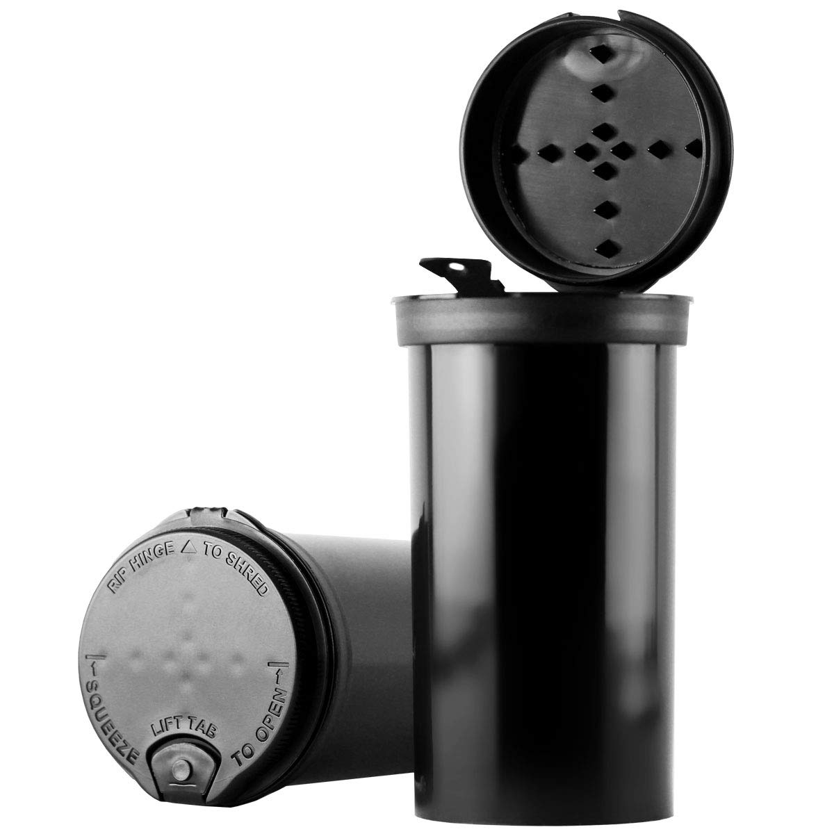 Rip N' Shred Pop Top Storage Container w/Built-In Grinder (Black, 225)