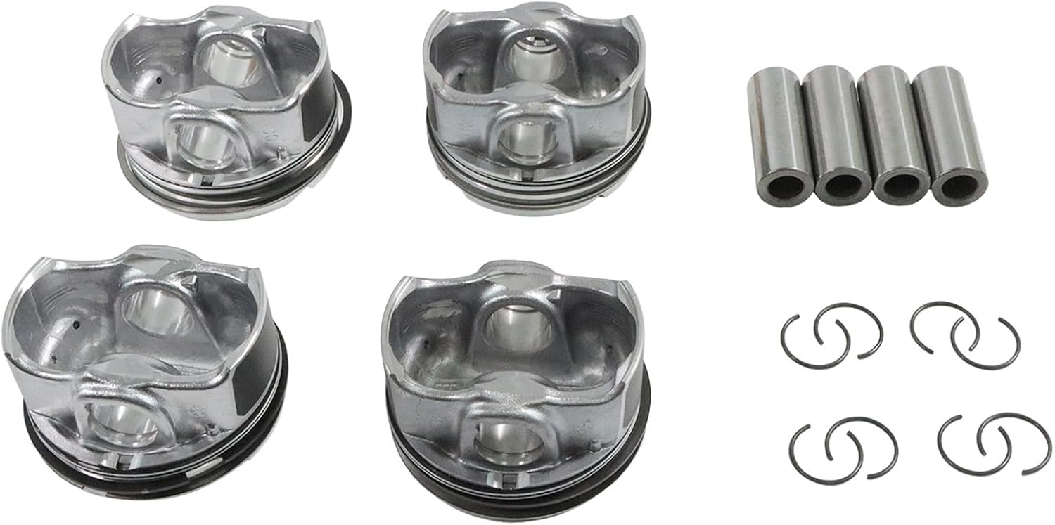 23410-2BCA0 Engine Pistons Rings Set 4Pcs Compatible with Elantra Forte Forte5 Kona Optima Seltos Sonata Soul Tucson Veloster 2021-2013 2011-2019 Hyundai Kia G4FJ 1.6T