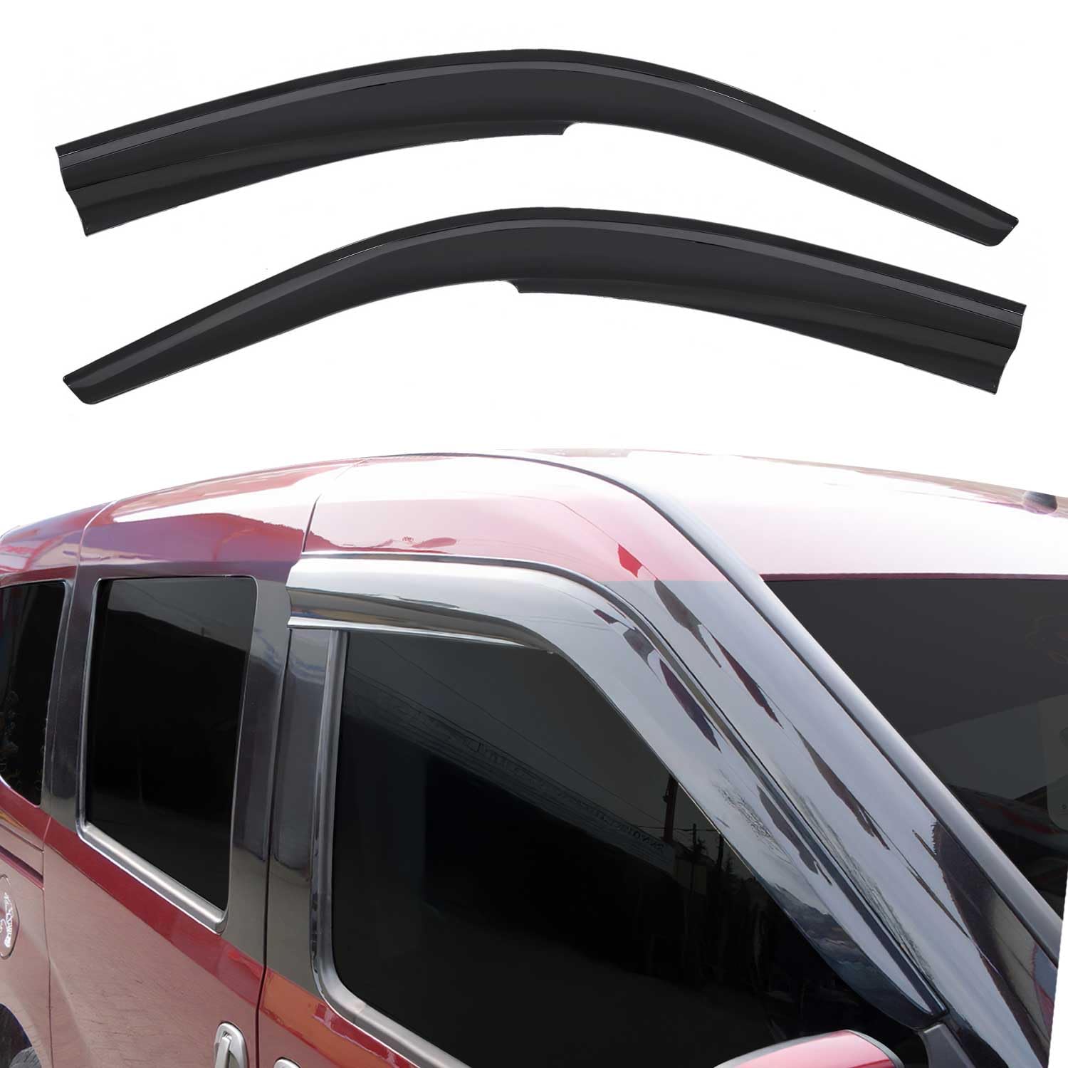 OMAC 2X Windabweiser Regenabweiser kompatibel mit Citroen Berlingo 1996-2010 Acryl Dunkel