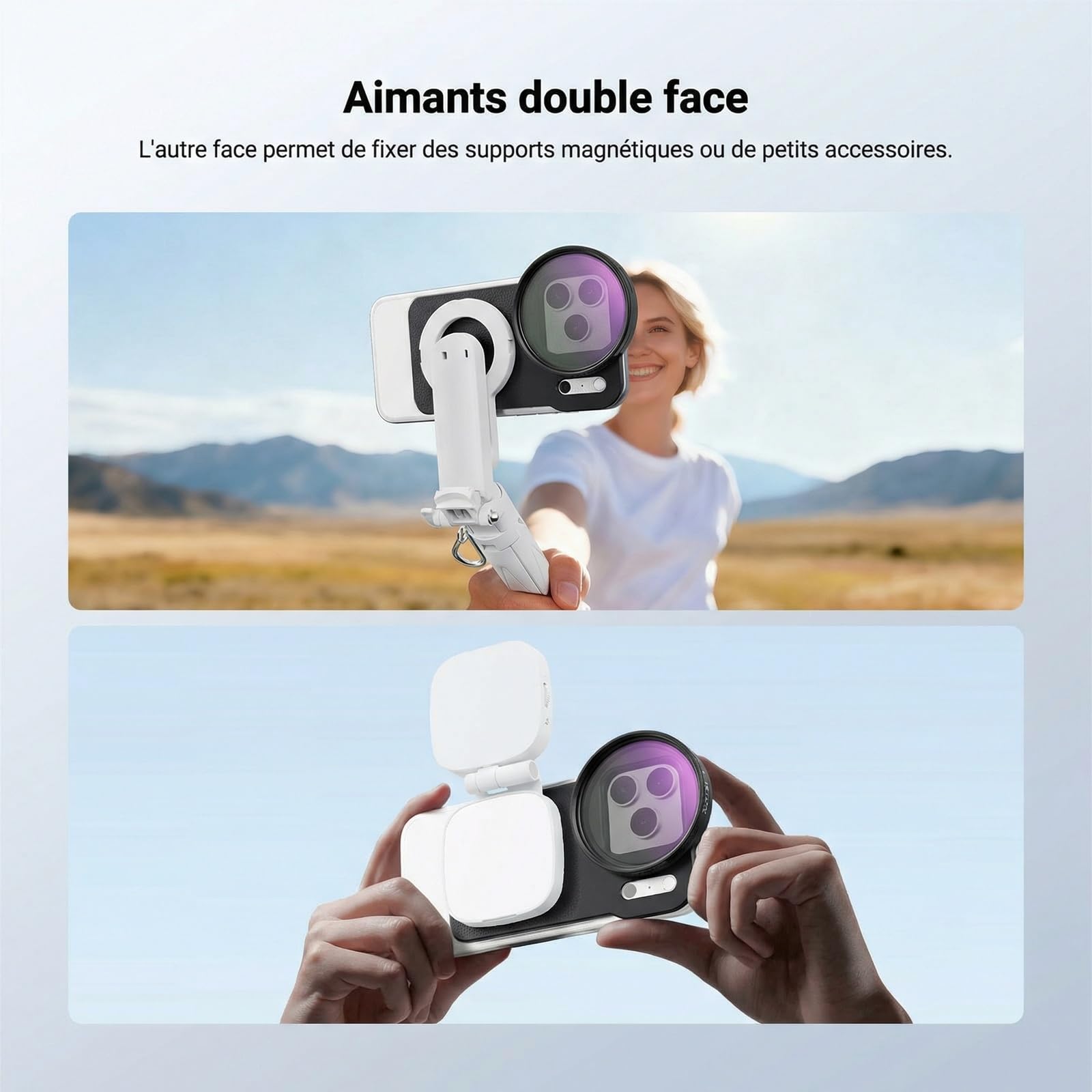 NEEWER 6,9" Adaptateur de Filtre magnétique pour Objectif téléphone avec Filtre à densité Neutre Variable de 67mm (ND 2-32), Compatible avec iPhone 12/13/14/15/16/17 Pro Max&14/15/16 Plus (MagSafe)