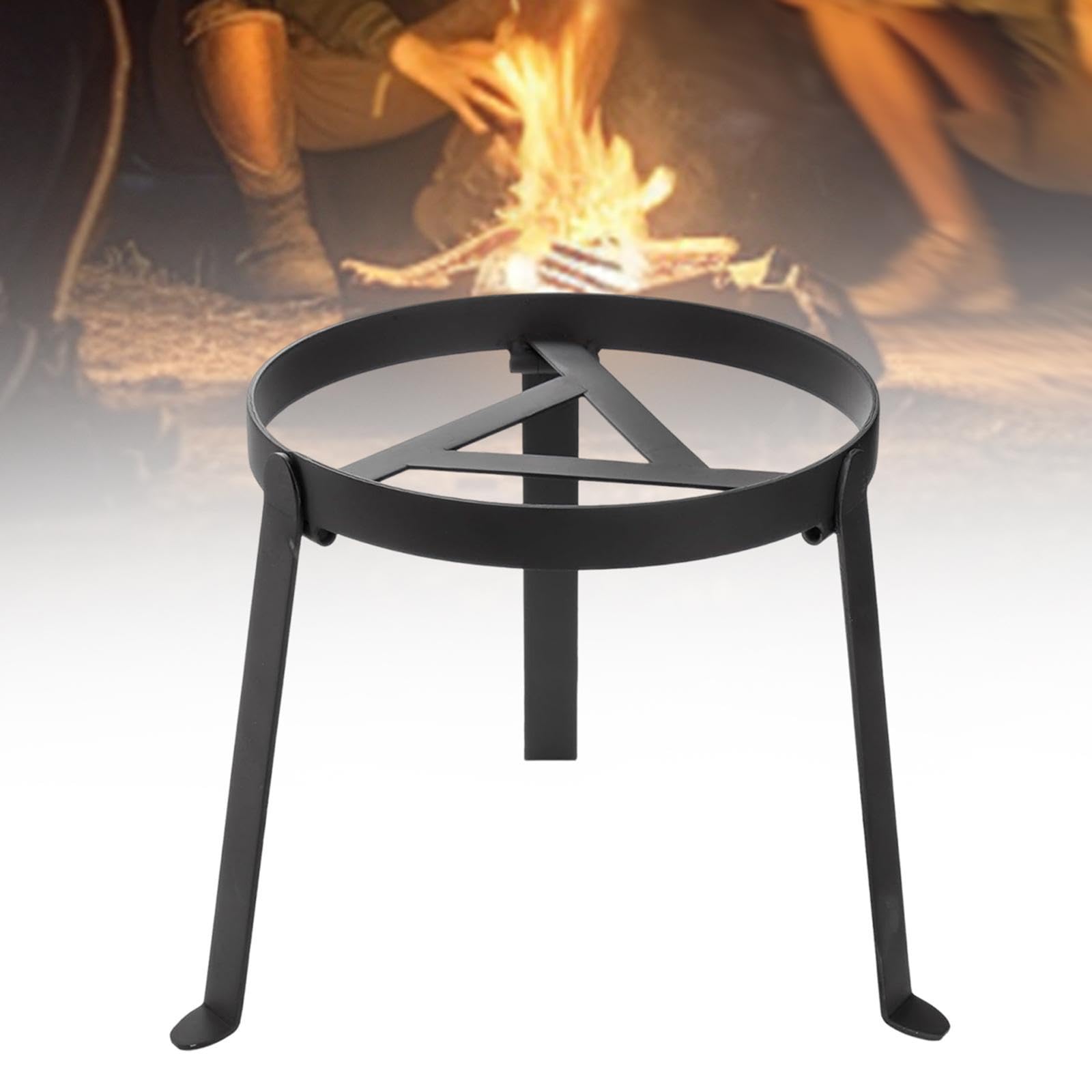 QSTDGVPW Campfire Tripod Campfire Cooking Equipment Lightweight High Temperature Resistant Open Fire Cooking Stand for Outside BBQ