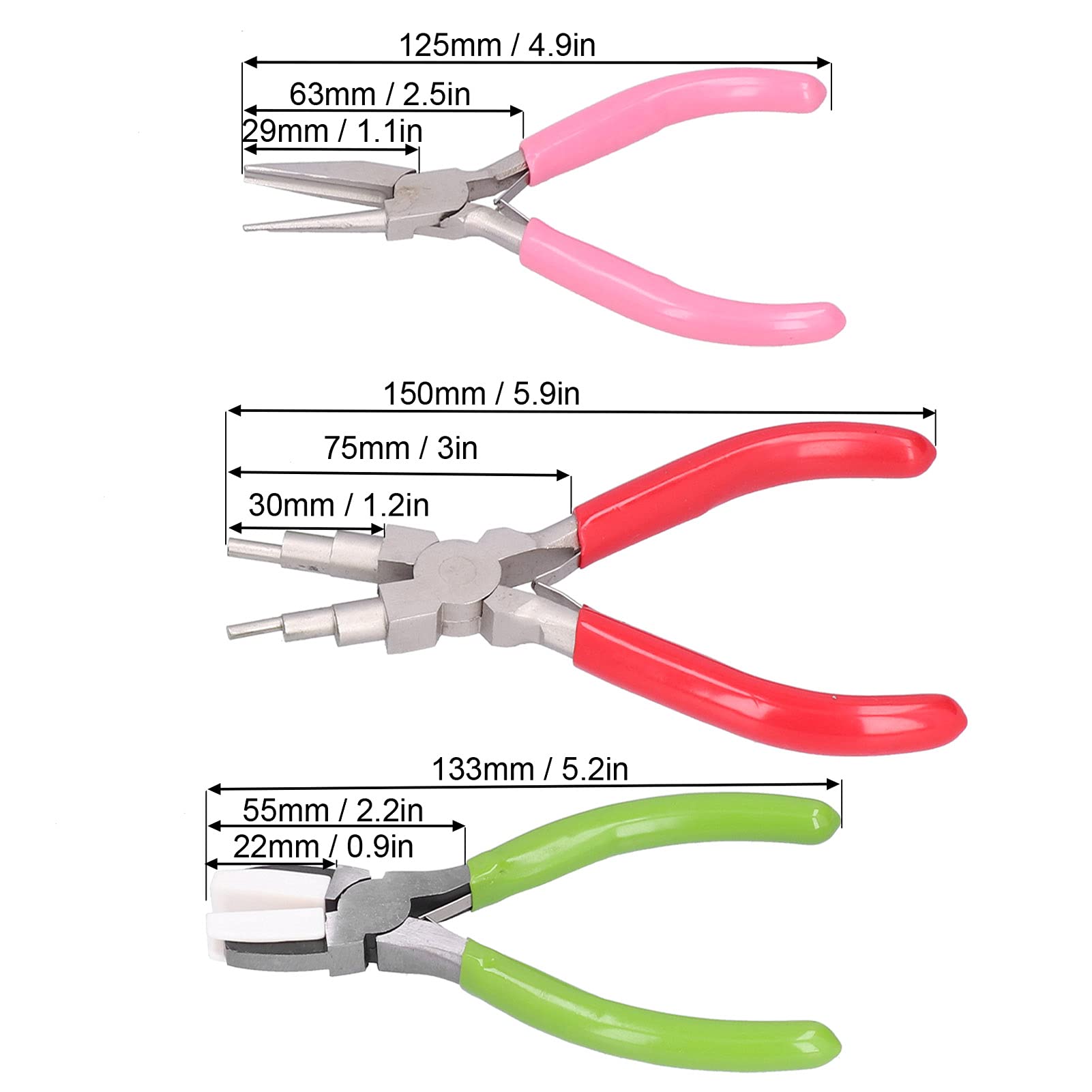 Pinze Professionali Per Gioielli Set 5 Pezzi Kit Di Attrezzi Per Avvolgimento E Crimpatura In Acciaio Ad Alto Tenore Di Carbonio Con Manico In Gomma Per Creazione Di Gioiel