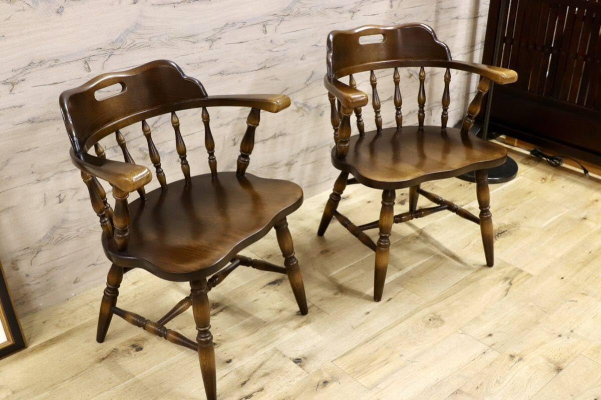 飛騨産業　キツツキ　キャプテンチェア 飛騨産業 キツツキマーク 穂高シリーズ キャプテンチェア 2脚セット