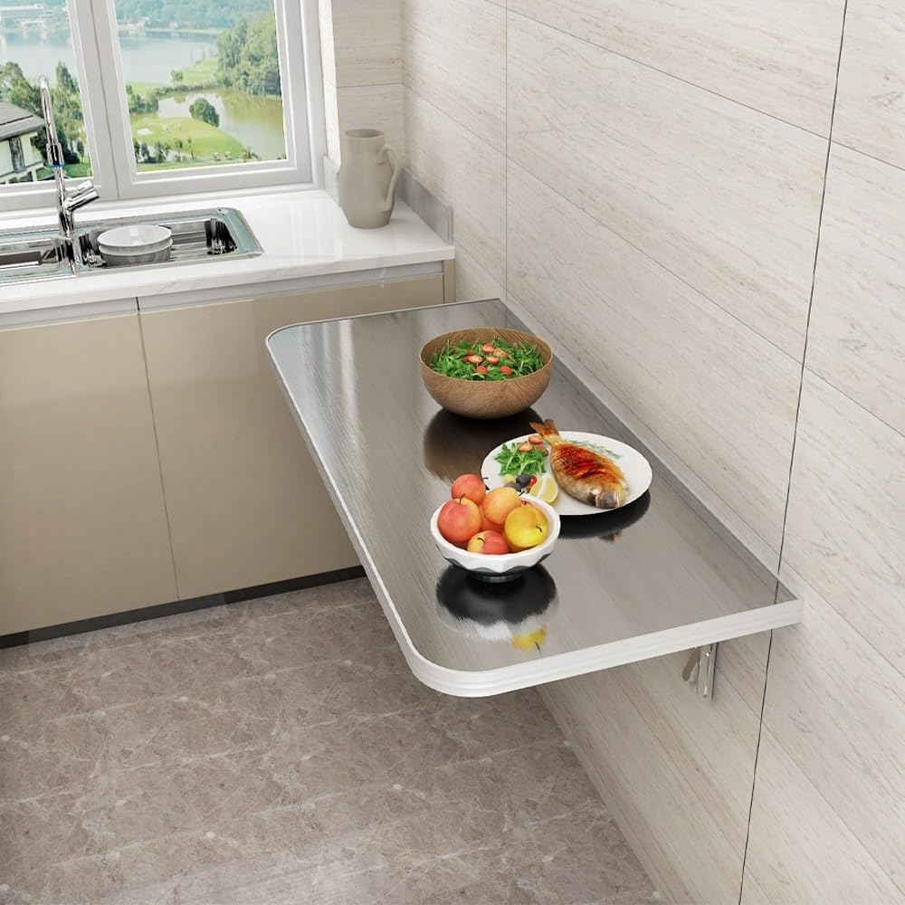 Table Pliante Murale Gain de Place et Étagère de Cuisine 40"