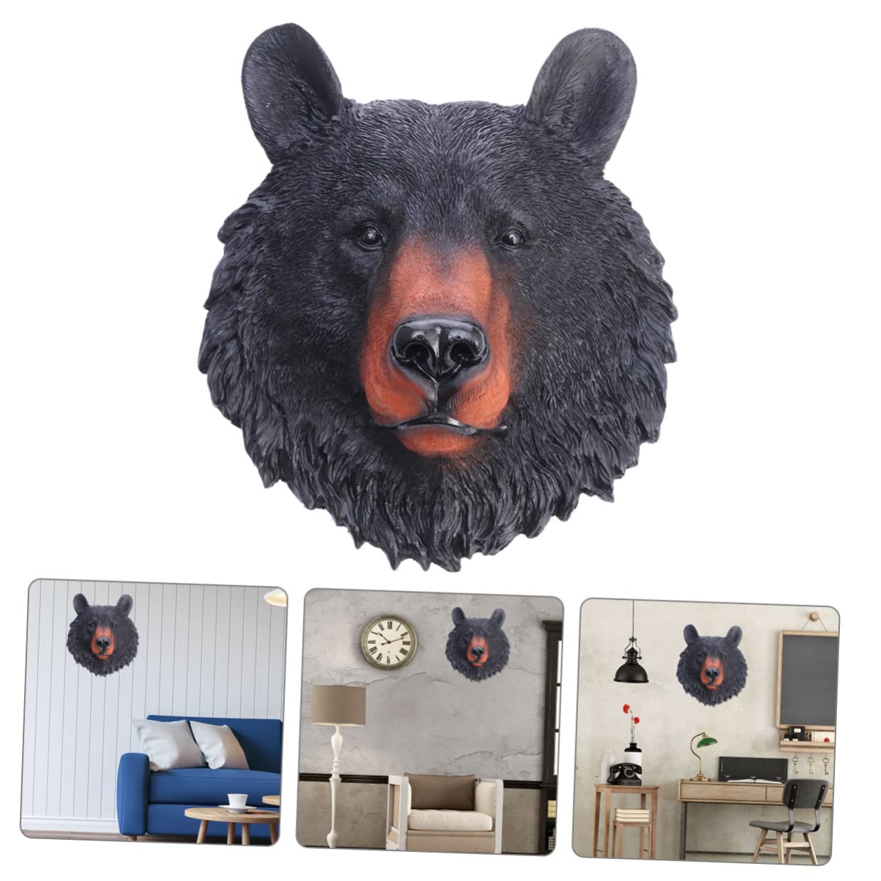 Amazon.co.jp: HAWILLOSCH シーシー熊頭壁掛け飾り 壁用アニマルヘッド