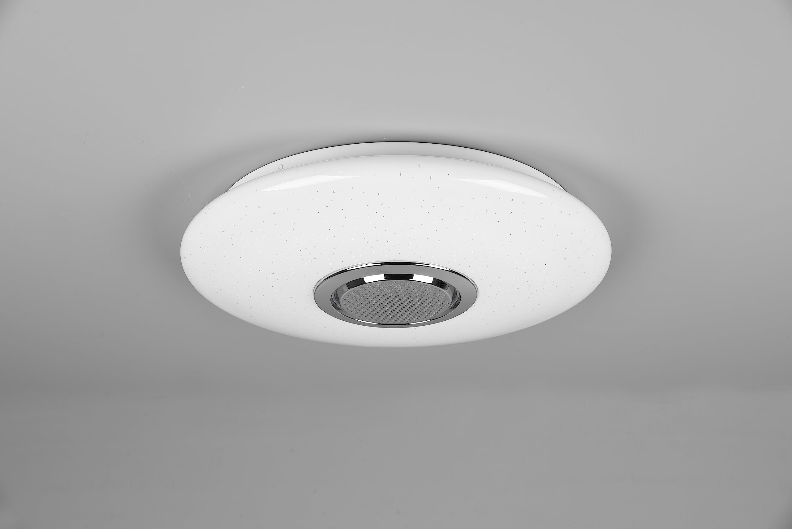 Reality, Plafoniera, Musica incl. 1 x LED,SMD,15,5 Watt,3000-6000K,1700 Lm. incl. 1 x LED,SMD,0,0 Watt, Plastica, Bianco, Finitura: Plastica, Bianco Ø:41,0cm, A:8,5cm Dimmer integrato,