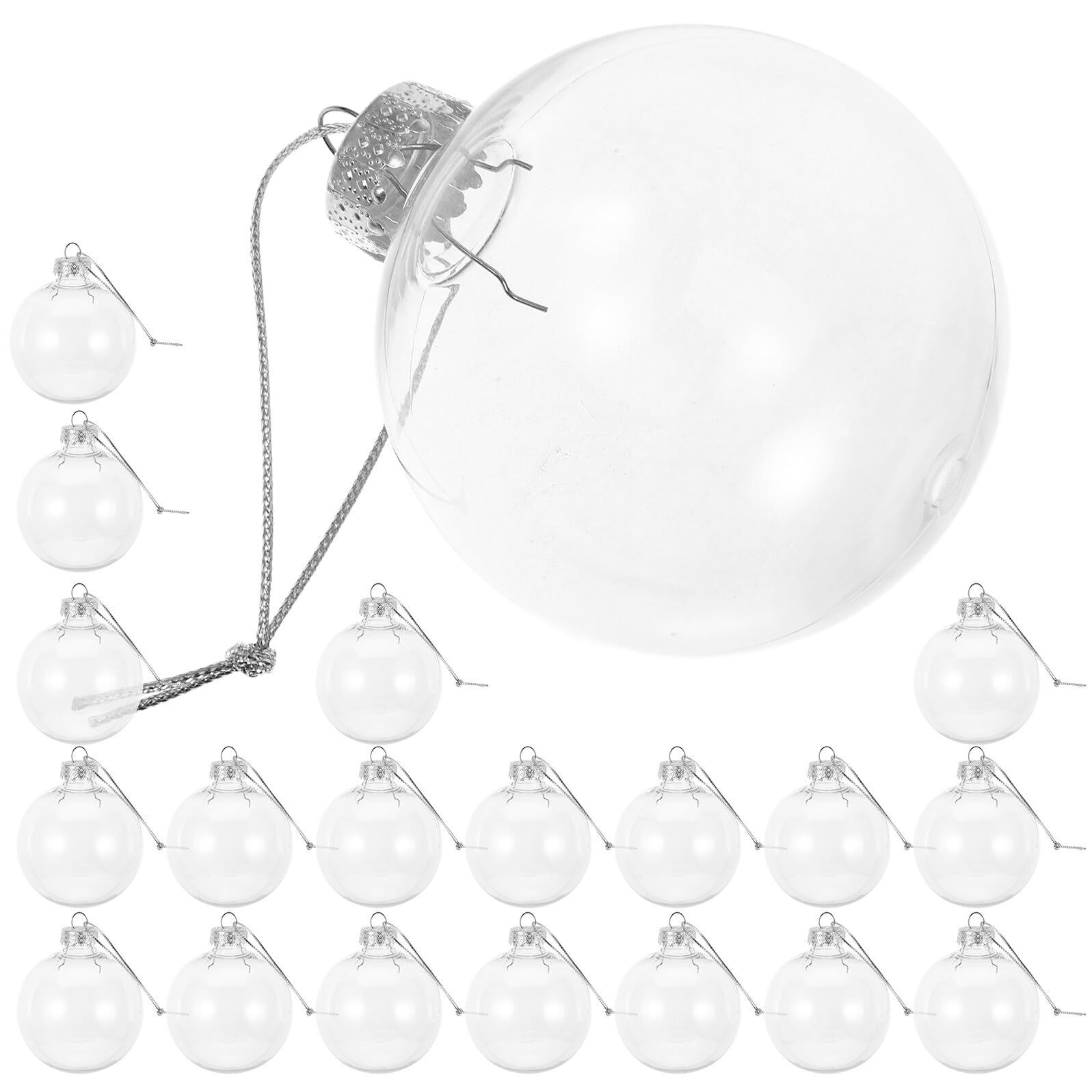 20stücke Transparente Weihnachtskugeln Durchsichtig Weihnachtskugeln-Dekoration Christbaumkugeln für Party und Festliche Dekoration
