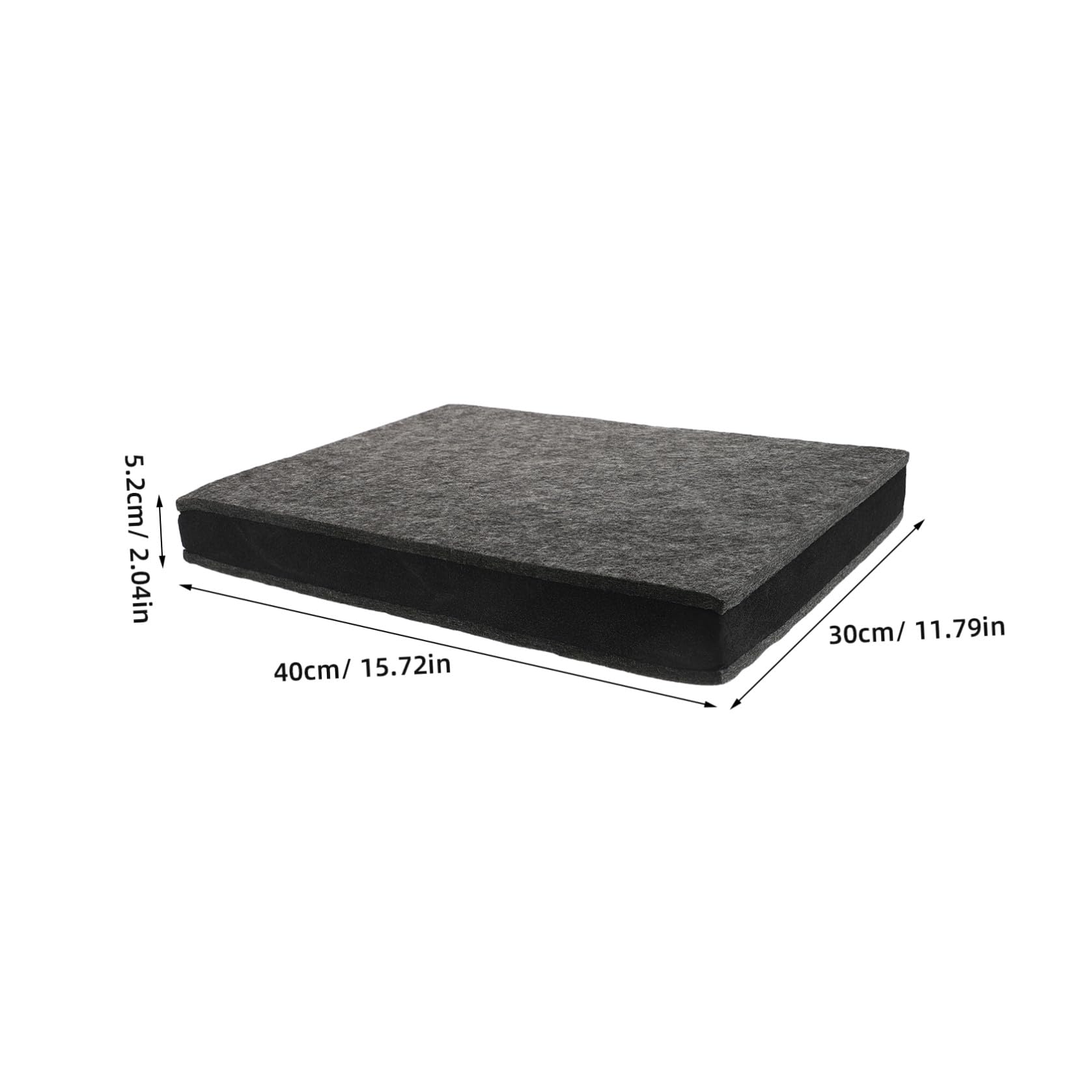 Vaguelly Almohadilla de Aislamiento para Altavoces y Subwoofer 30X40X5,2 CM, Base Antivibración en Poliéster Gris Oscuro, Diseñada para Mejorar la Calidad de Sonido en Habitaciones y Salas
