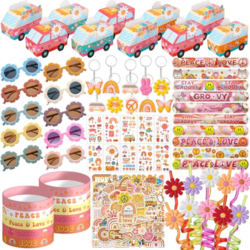 DMIGHT 120PCS Groovy Party Favors For Boho Hippie Birthday Party
