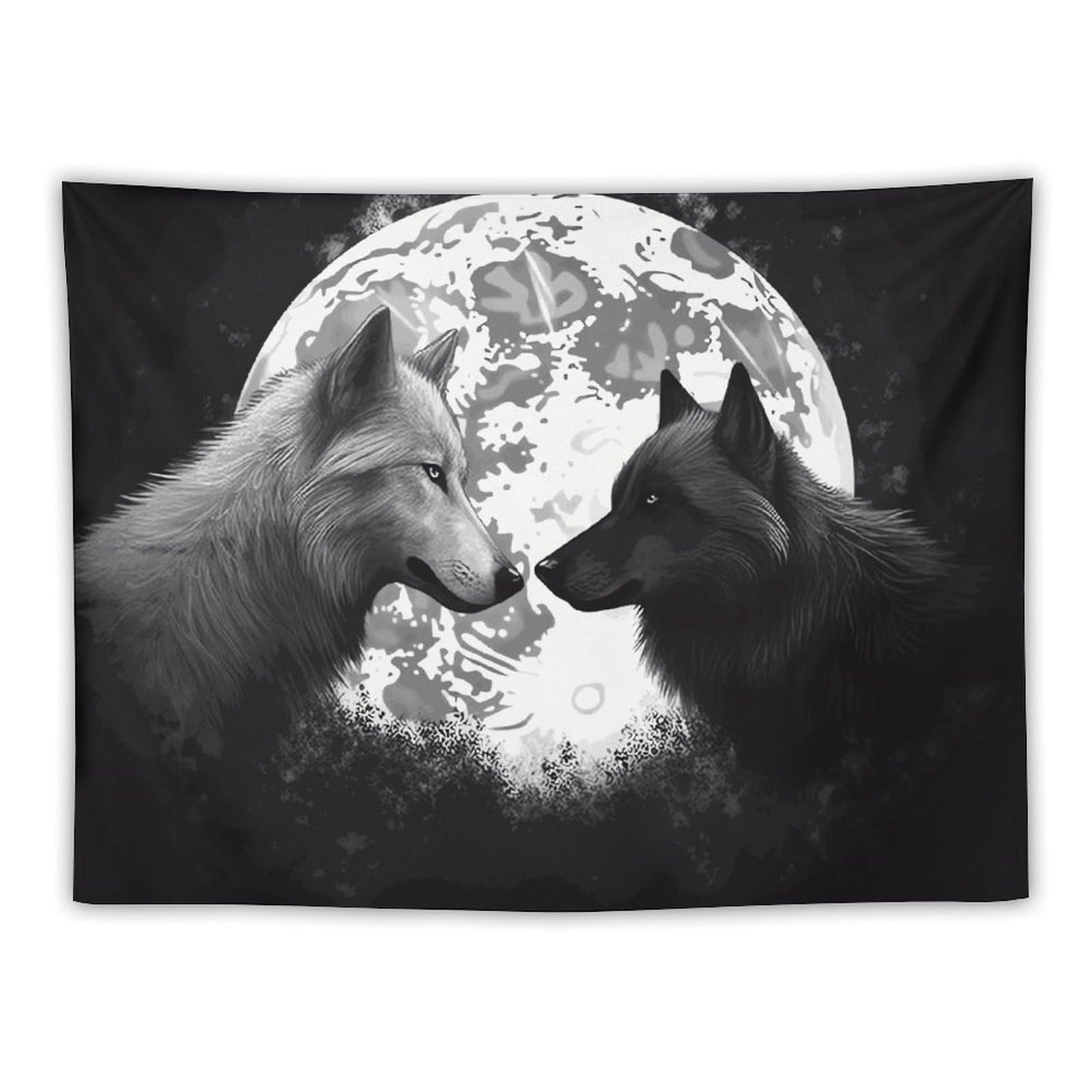 LDGSUPH Wolves Love Under The Moon Wild Animal Tapestry Wall Hanging Decor Anti-fading Aesthetic Wall Tapestries Fashion Wall Blanket Decor Modern Wall Art Tapestry for Bedroom Home Decor 30"x40"