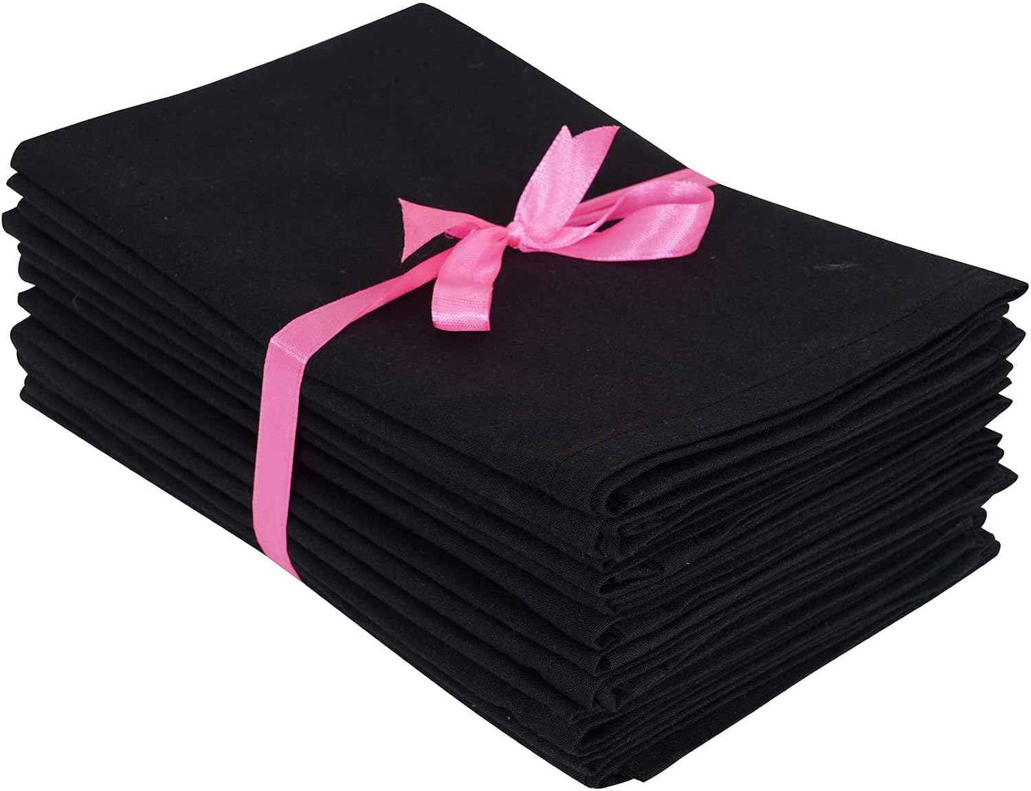 Dinner Napkins 100% Cotton Fall Dinner Napkins Size 12X12 Inches Solid Black Color Cloth Napkins Thanks Giving Cloth Napkins Durable Hotel Quality Christmas Dinner Napkins (Set of 12)