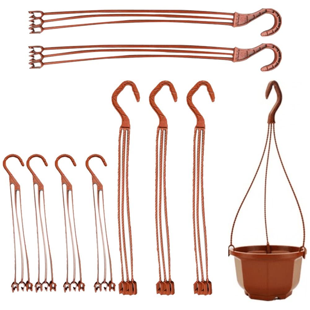 Ymxygz 10 Pcs Plant Hanger Plastic Plant Pots Hanger Hook Hanging Flower Pots Hanger Garden Basket Holder Hanging Chains Garden Accessories