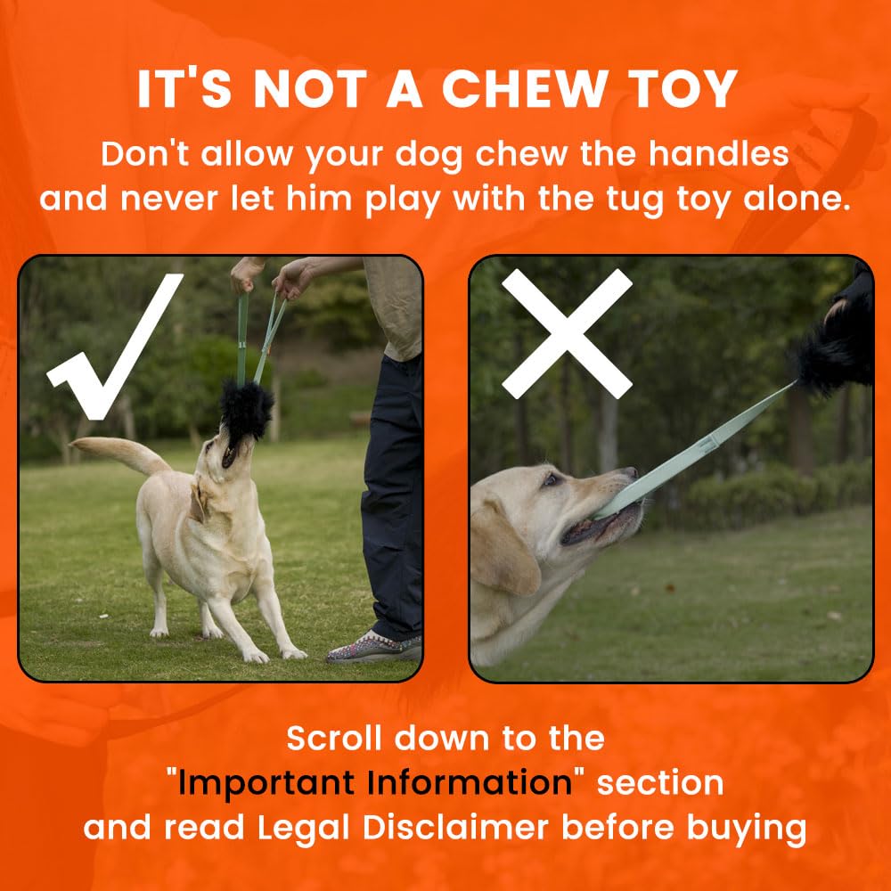 HOWGO Giocattolo per cani – Doppio manico per cani Bungee Chaser Toy 100% pelle di pecora, odore di pecora, giocattolo per tutte le razze (arancione, grande)