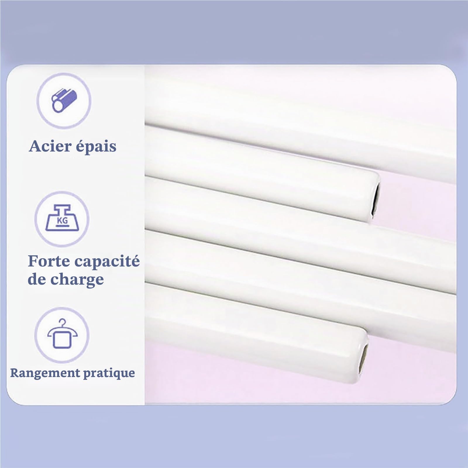 Cadre de lit rétractable – Tente universelle pour lit superposé pour 4 poteaux d'angle, support de moustiquaire, idéal pour les dortoirs d'étudiants, installation et soutien faciles