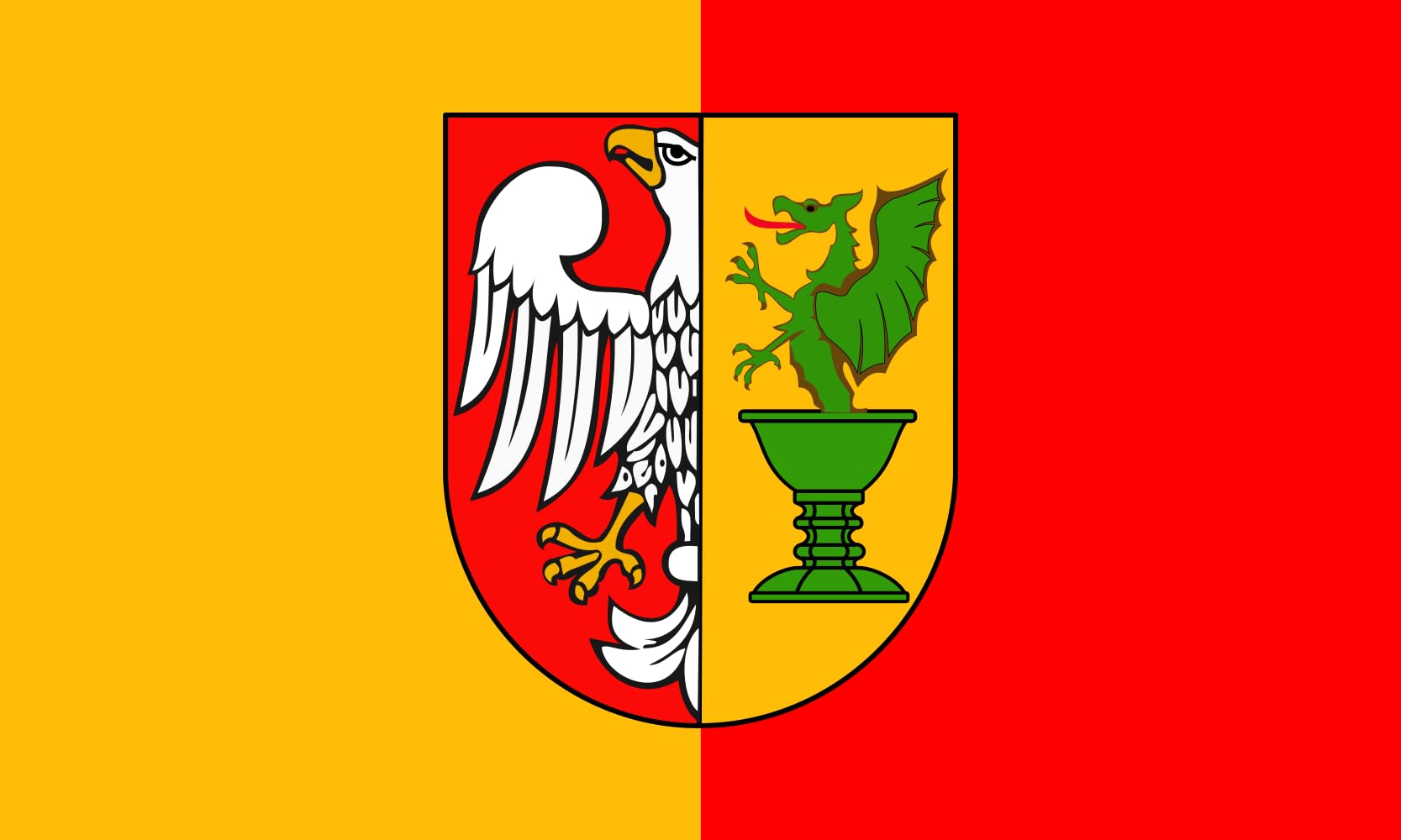 Drapeau large powiat otwocki pavillon officiel otwock county powiatu