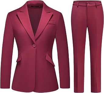 Women Suit 2 Pieces Pants Suit Business Formal Casual Blazer