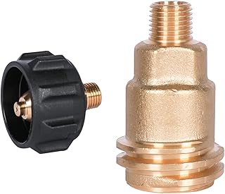 QCC1 Acme Nut Propane Gas Fitting Adapter, Brass Quick Connect Propane Adapter with 1/4’’ Male Pipe Thread，and QCC1 Propane Adapter Gas Regulator Valve Fitting for Camping, Outdoor Cooking, Heating