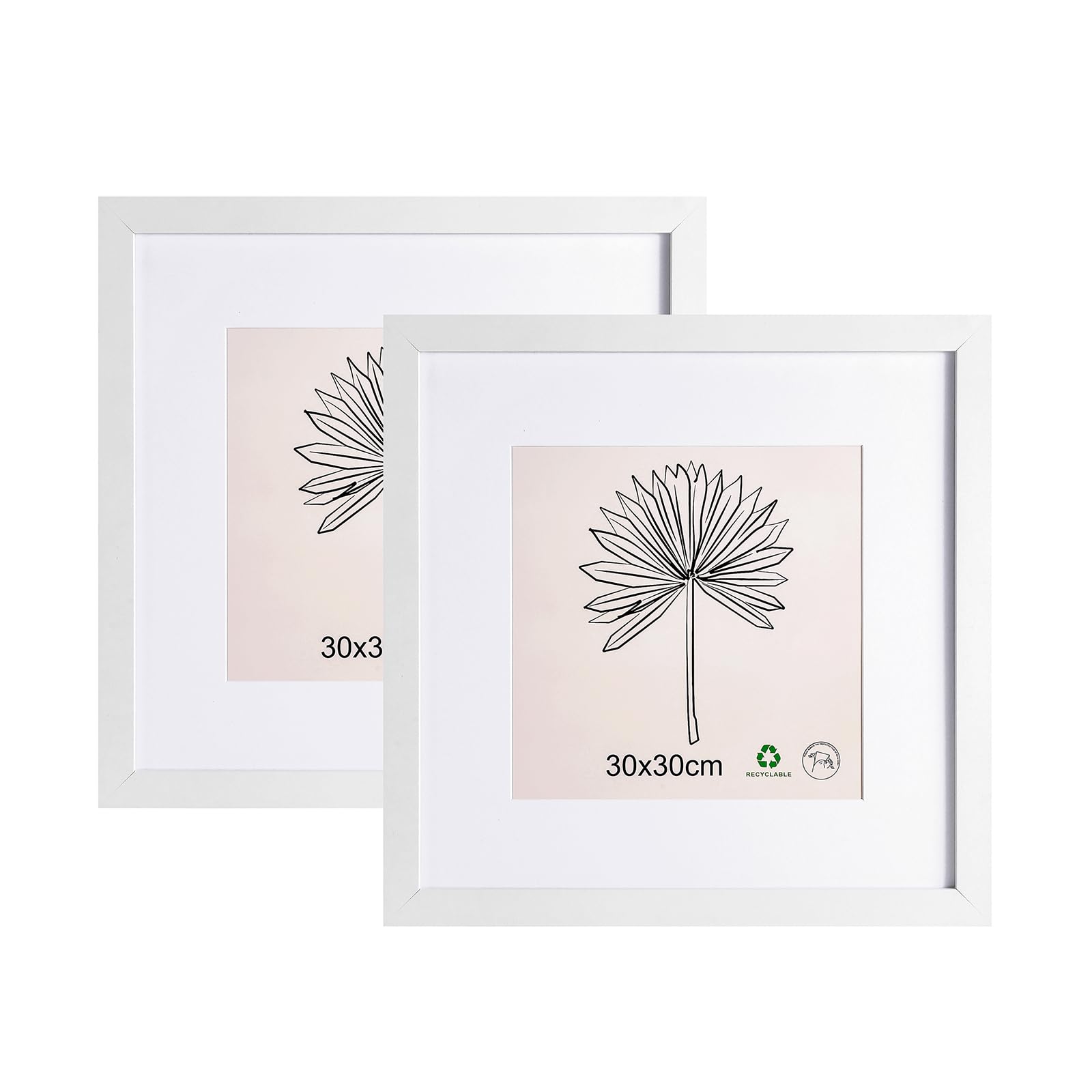 LYYYYX 30x30cm Picture Frame with Acrylic Glass Mount for Portrait or Landscape Hanging for Photos, Posters, Puzzles, 2pcs — image 1