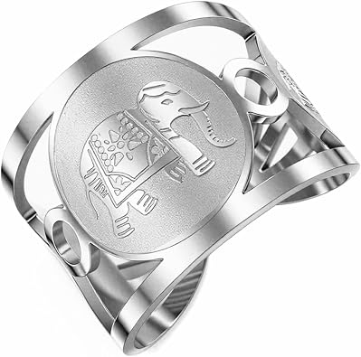Dreamtimes Elephant Ring Elegant Stainless Steel Rings for Women Men Adjustable Animal Themed Jewelry Durable Polished Finish Boho Style Accessories