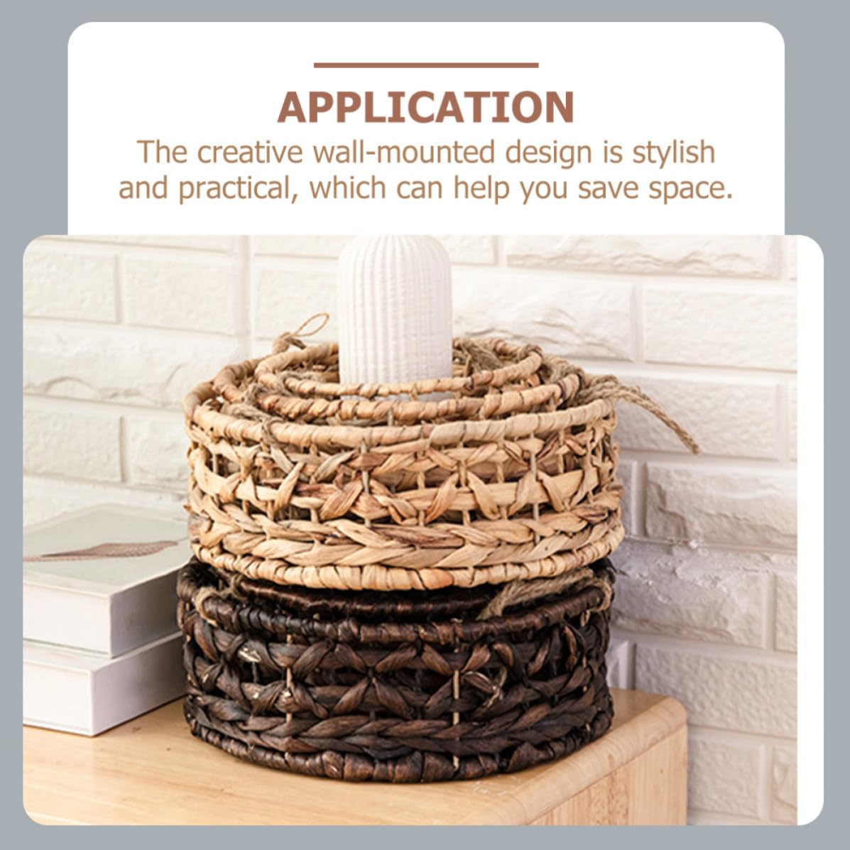 NUOBESTY Rattan Hängeblumenkorb für Garten und Dekoration, Braun