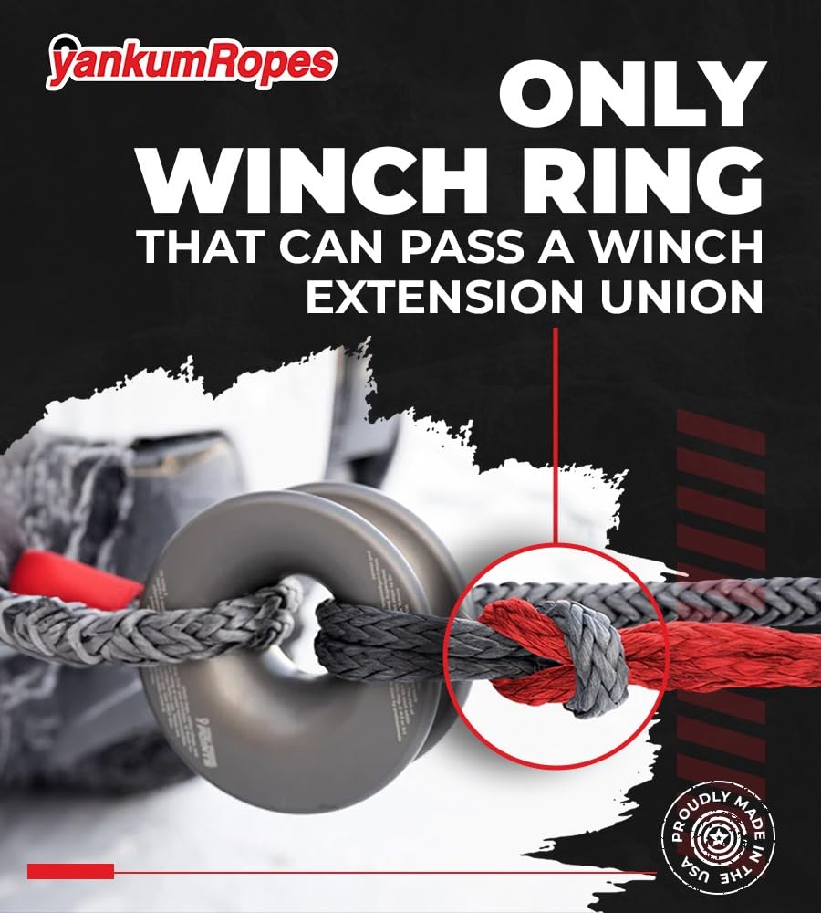 Yankum Snatch Block Ring - Heavy Duty Pulley for Winch & Recovery Gear, Off-Road Towing Accessories, ATV/UTV Recovery Snatch Block, Synthetic Rope Pulley, Made in USA