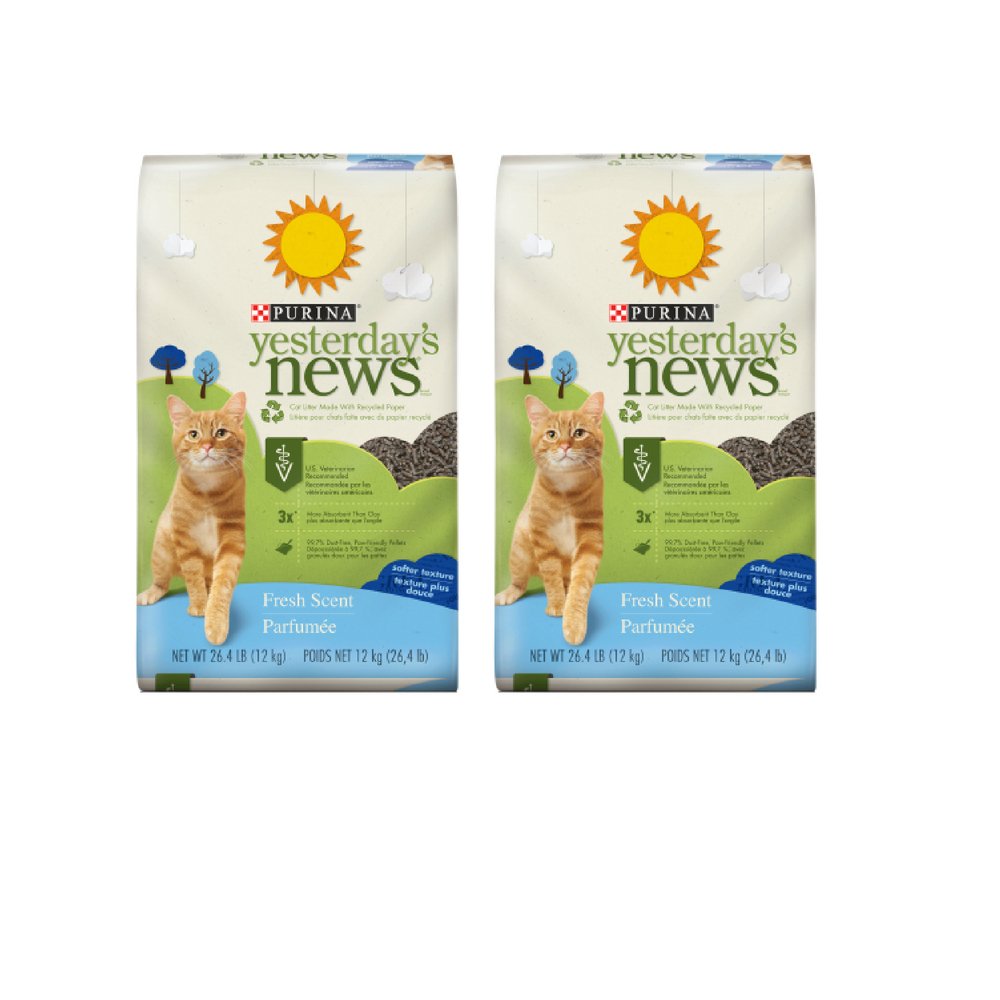 Pet Litter Yesterday's News Softer Texture Unscented Cat