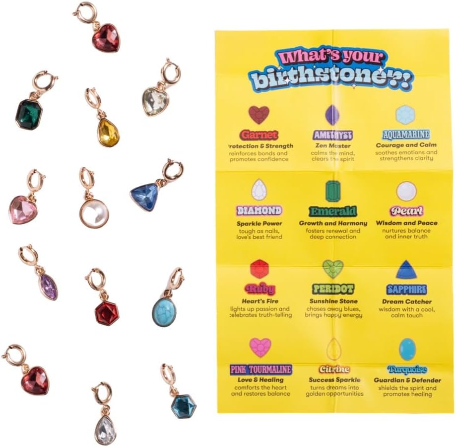 Super Smalls Super Gems Birthstone Charm Bracelet Set | Kids Gold-Tone Adjustable Bracelet with Colorful Gem Charms | Mix & Match Jewelry Gift for Girls - Image 3