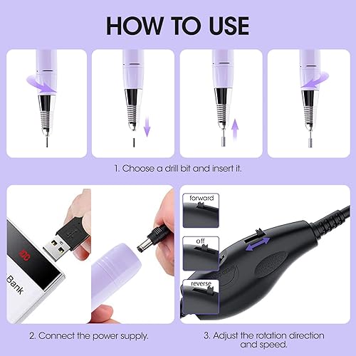 Miniatura 8 de Gellen Lámpara de uñas LED UV con taladro eléctrico de uñas, secadora de uñas de luz UV de 72 W para uñas, limas de uñas para uñas acrílicas,