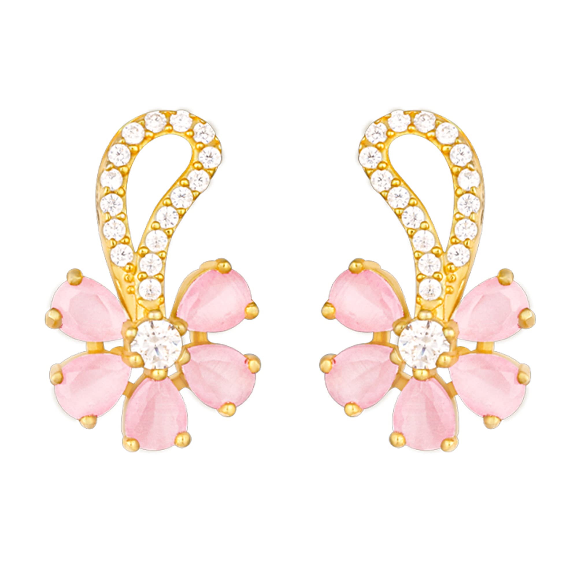 GIVA 925 Silver Golden Pink Floral Damsel Earrings | Gifts for Girlfriend, Gifts for Women and Girls | With Certificate of Authenticity and 925 Stamp | 6 Months Warranty* (B0BT7MQMRH) Amazon Price History, Amazon Price Tracker