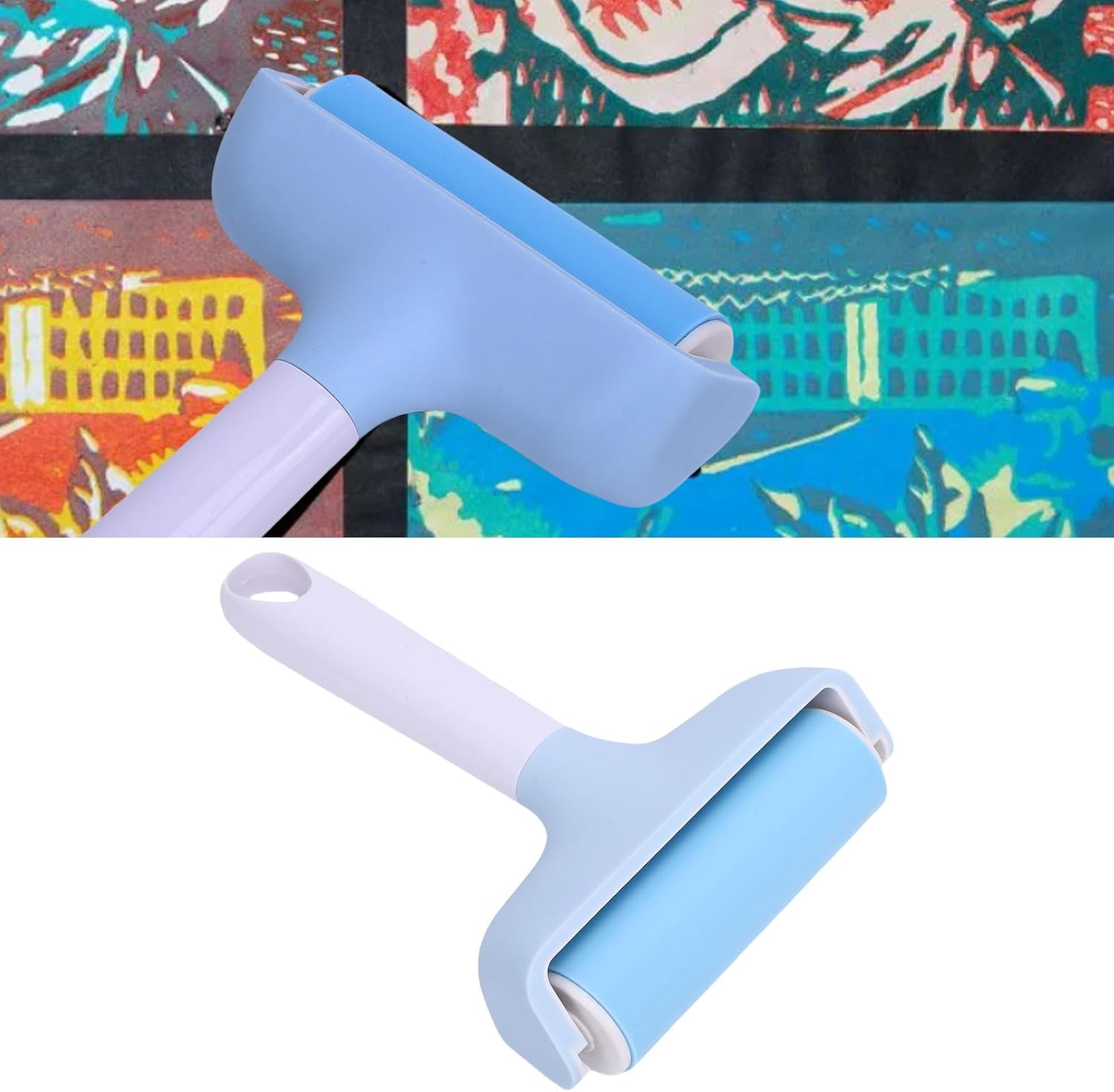 Fafeicy Brayer Roller Crafting Tool Rubber Material Accurate Adhesion Ergonomic Design Easy Cleaning for Printmaking and Stamping Projects