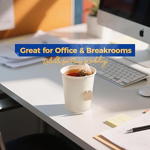 Miniatura 52 de Fit Meal Prep Paquete de 100 tazas de café de papel desechables de 16 onzas, tazas calientes de primera calidad para bebidas calientes/frías, vasos