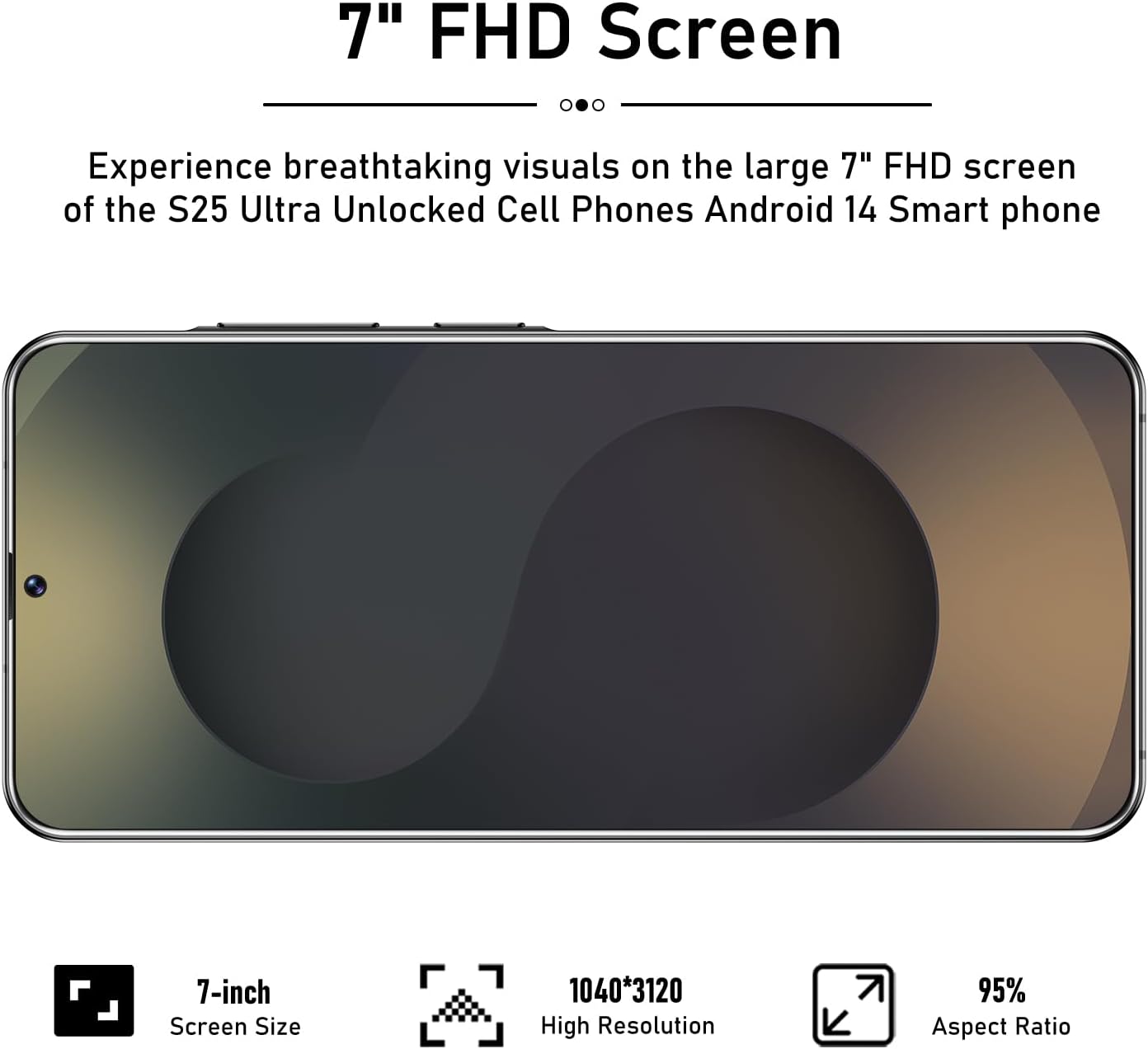 I25 Ultra Unlocked Smartphone, 12GB RAM 512GB ROM, HD Display, 48MP+108MP Camera, Android 15, 6800mAh Battery, 5G Dual SIM, Octa-Core Snapdragon 8 Gen3 (Black)