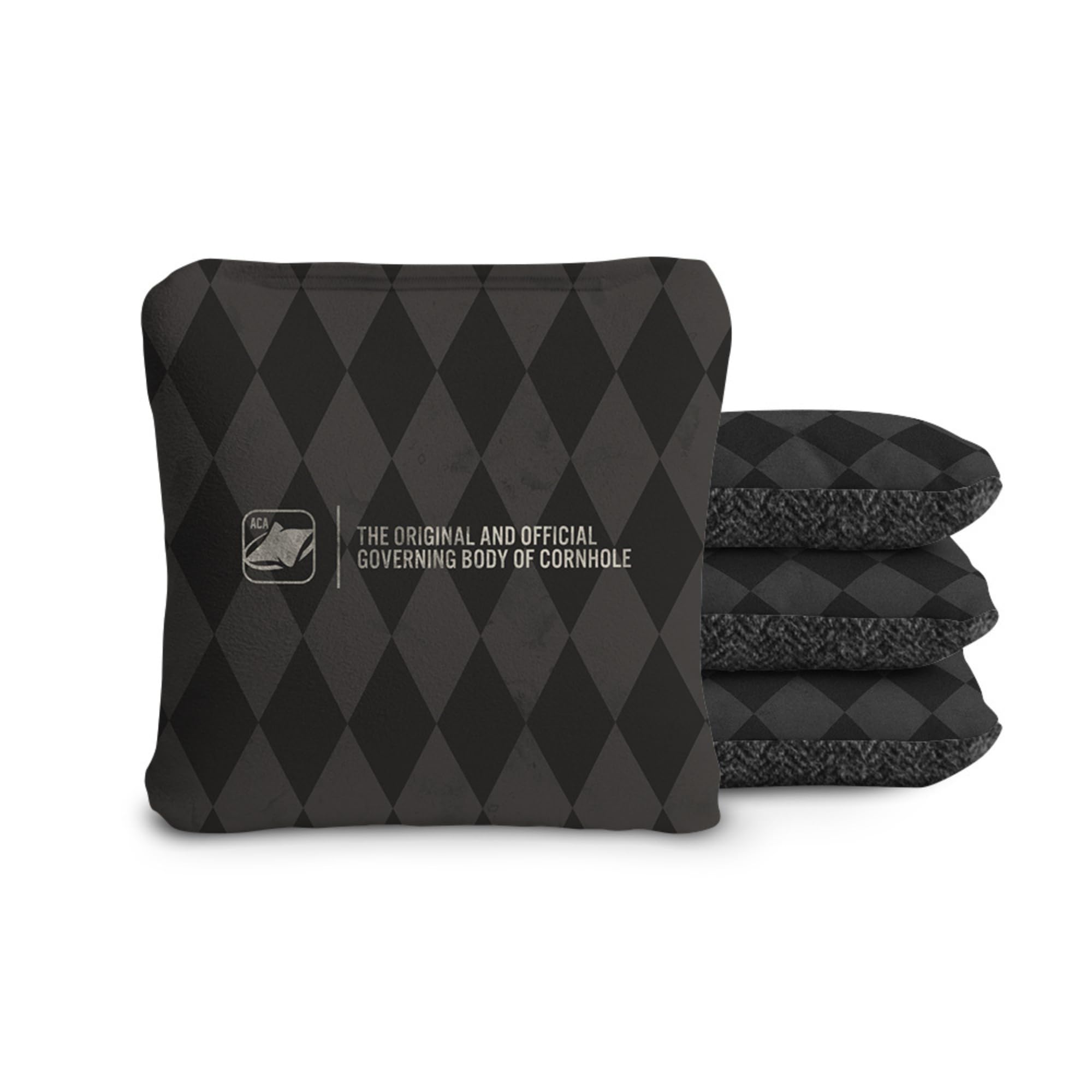 ACA Synergy Soft Professional Cornhole Bags Dual Sided Regulation 6x6 Set of 4 Checkered Diamond Black