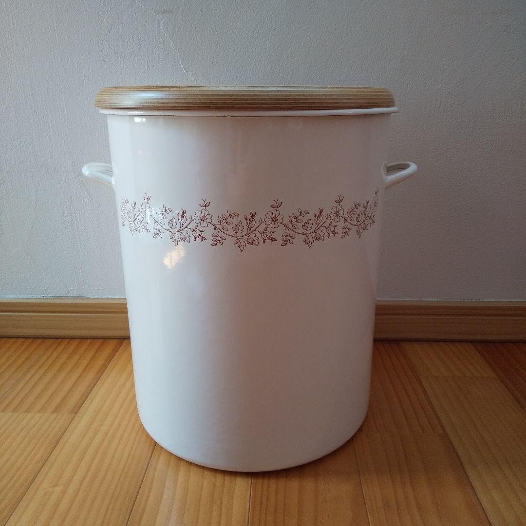 ホーローリビングダスト缶　大 ホーローリビングダスト缶 大